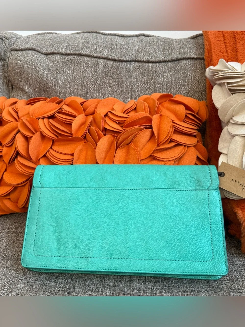 ❣️🆕Vintage Cole Haan Zoe Izzie Clutch in Green Thumb Leather $198 MSRP❣️